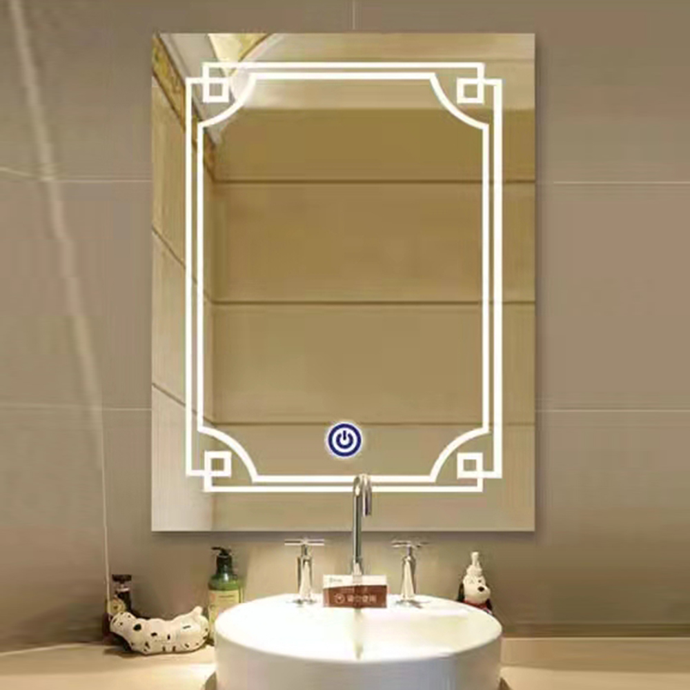 China Hersteller Großhandel Moderne Luxus Gold Badezimmerspiegel Led Backlit Badezimmerspiegel