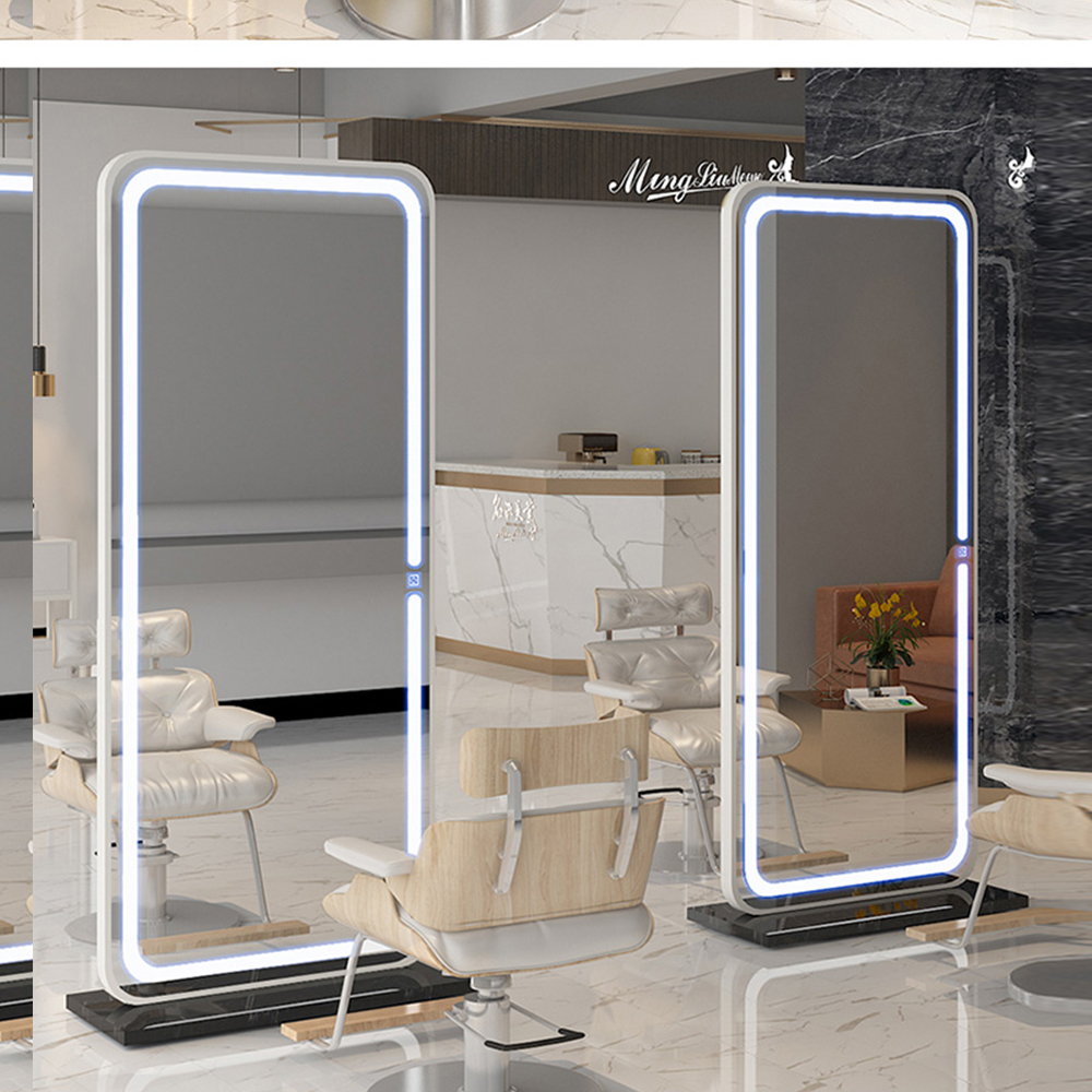 Aluminiumrahmen-Spiegel-Ankleidezimmer-Ganzkörper-LED-Ganzkörper-Spiegel im Schlafzimmer mit LED-Licht beleuchtetem Stehspiegel