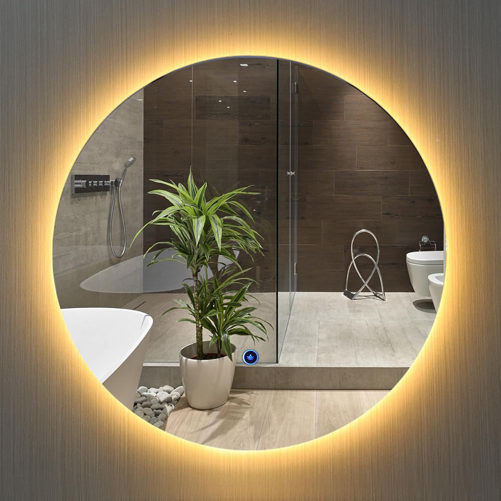 Innovative Produkte Hochwertiger, runder, rahmenloser Badezimmerspiegel mit LED