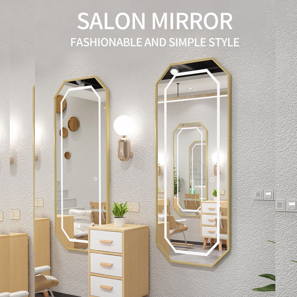 Hexagon Salonausstattung und Möbel Kommode Styling Friseursalon Spiegel mit Licht