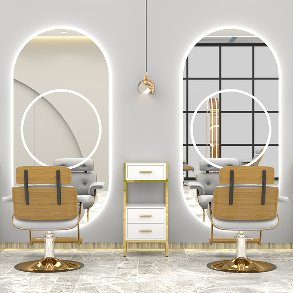 Friseursalon-Spiegel mit spezieller LED-Lampe zur Wandmontage