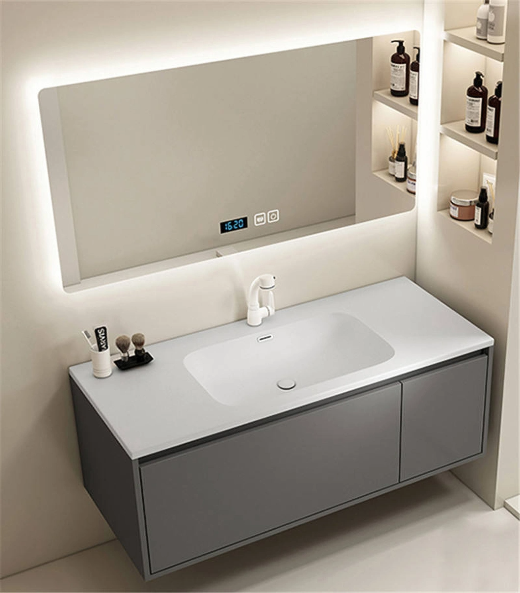 2023 Neues Design Badezimmerschrank Spiegel Badezimmer Eitelkeit Amerikanisches Holz Luxus Badezimmerschrank Set