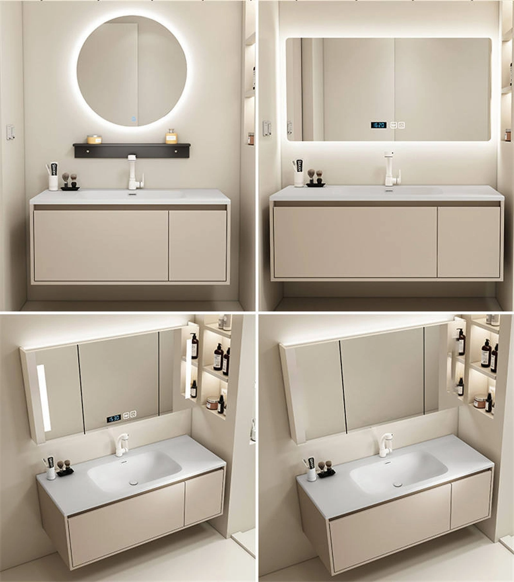 2023 Neues Design Badezimmerschrank Spiegel Badezimmer Eitelkeit Amerikanisches Holz Luxus Badezimmerschrank Set