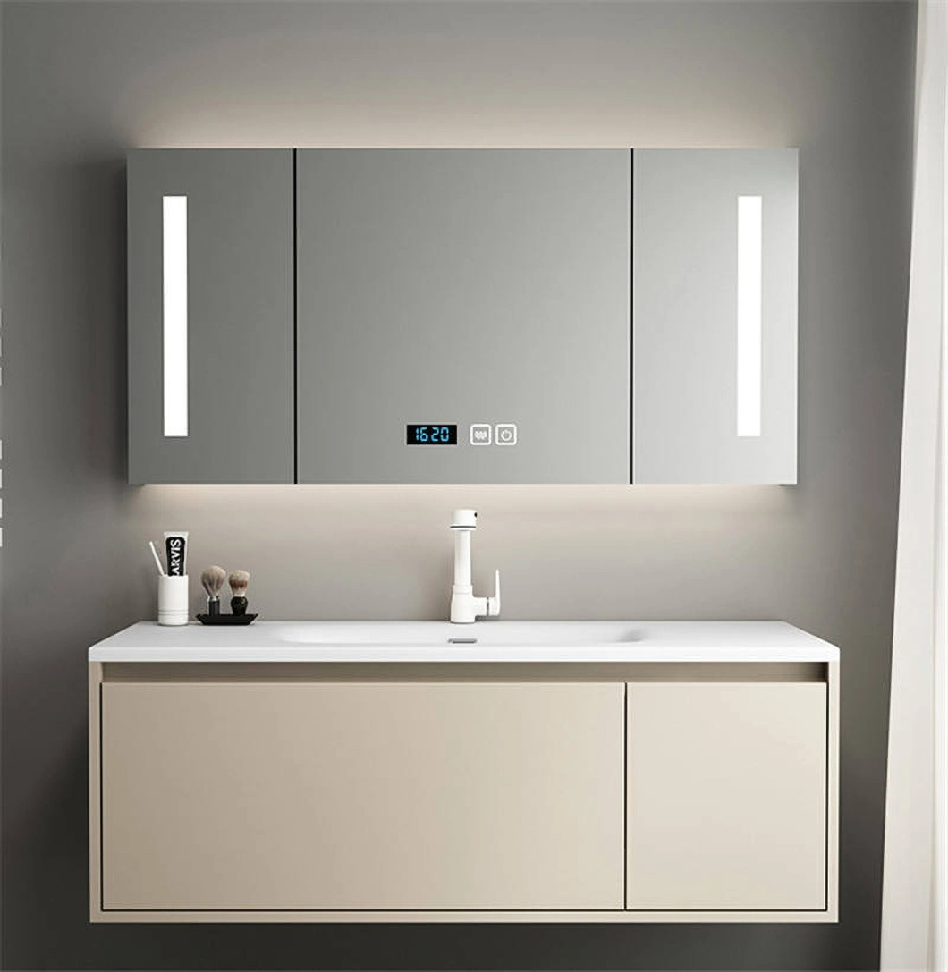 2023 Neues Design Badezimmerschrank Spiegel Badezimmer Eitelkeit Amerikanisches Holz Luxus Badezimmerschrank Set