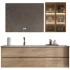 Factory Custom Günstige Badezimmer Vanity Set LED wasserdichter hölzerner Badezimmerschrank LED Spiegel Smart Spiegelschrank