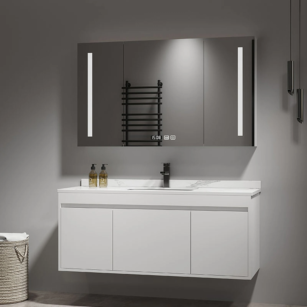 Moderner Wasch- und Ankleideschrank aus massivem Holz, schwarz, Badezimmer-Ecke, Luxus-Badezimmerschrank mit Spiegelschrank