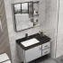 Moderner wasserdichter Eckschrank Massivholz-Waschtisch-Badezimmer-Mini-Badezimmerschrank