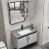 Moderner wasserdichter Eckschrank Massivholz-Waschtisch-Badezimmer-Mini-Badezimmerschrank