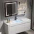 Moderner Wasch- und Ankleideschrank aus massivem Holz, schwarz, Badezimmer-Ecke, Luxus-Badezimmerschrank mit Spiegelschrank
