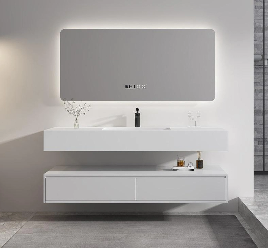 23-Zoll-Badewannen-Badezimmerschrank im europäischen Stil, an der Wand befestigt, einzelner kleiner Badezimmerschrank mit Seitenschrank