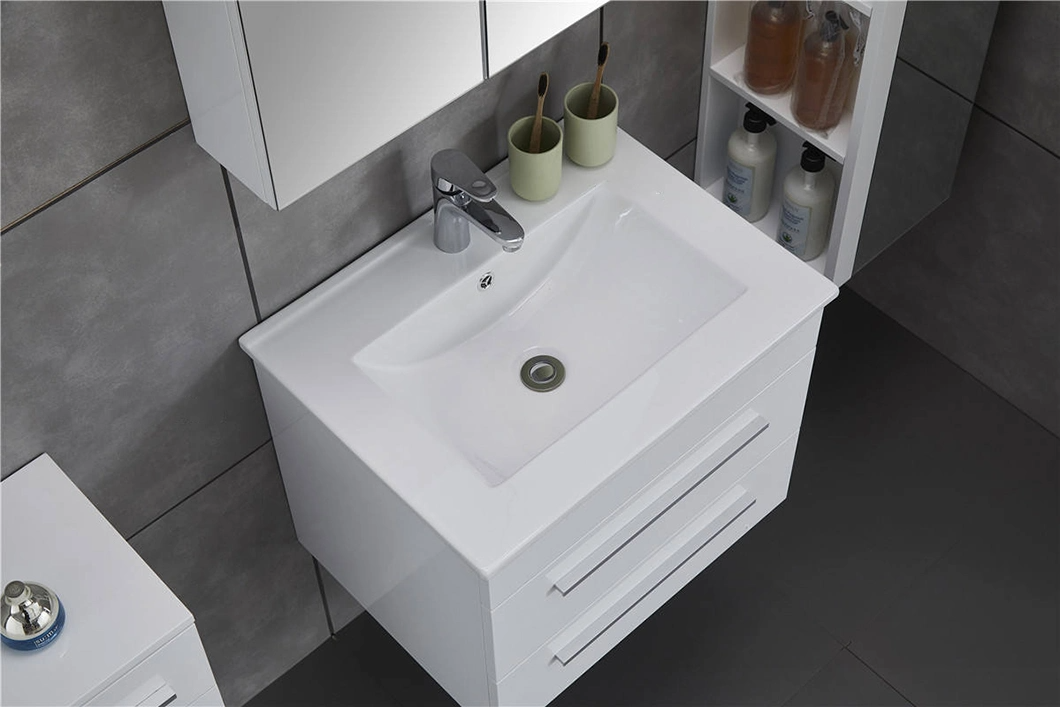 23-Zoll-Badewannen-Badezimmerschrank im europäischen Stil, an der Wand befestigt, einzelner kleiner Badezimmerschrank mit Seitenschrank