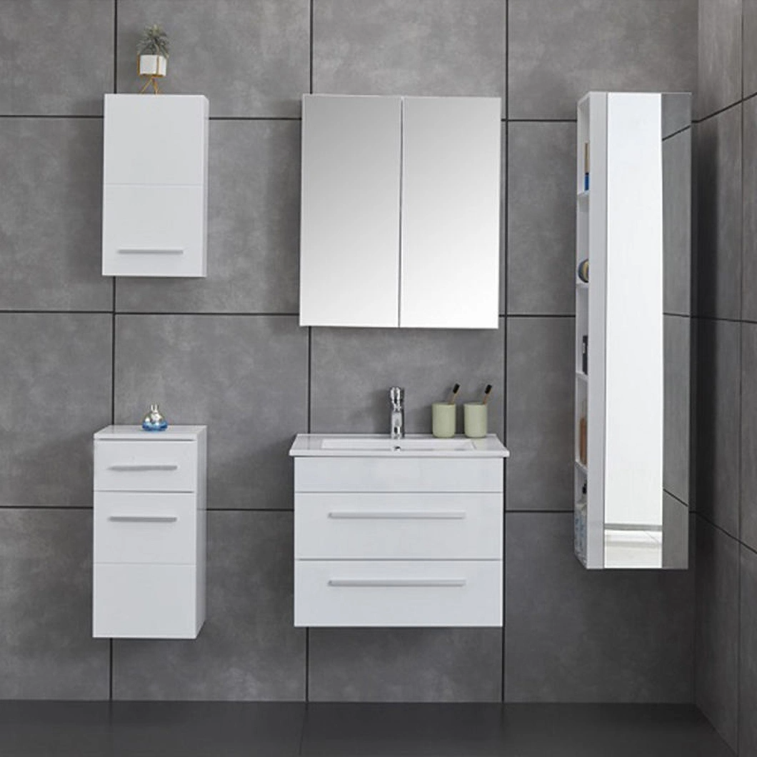 23-Zoll-Badewannen-Badezimmerschrank im europäischen Stil, an der Wand befestigt, einzelner kleiner Badezimmerschrank mit Seitenschrank