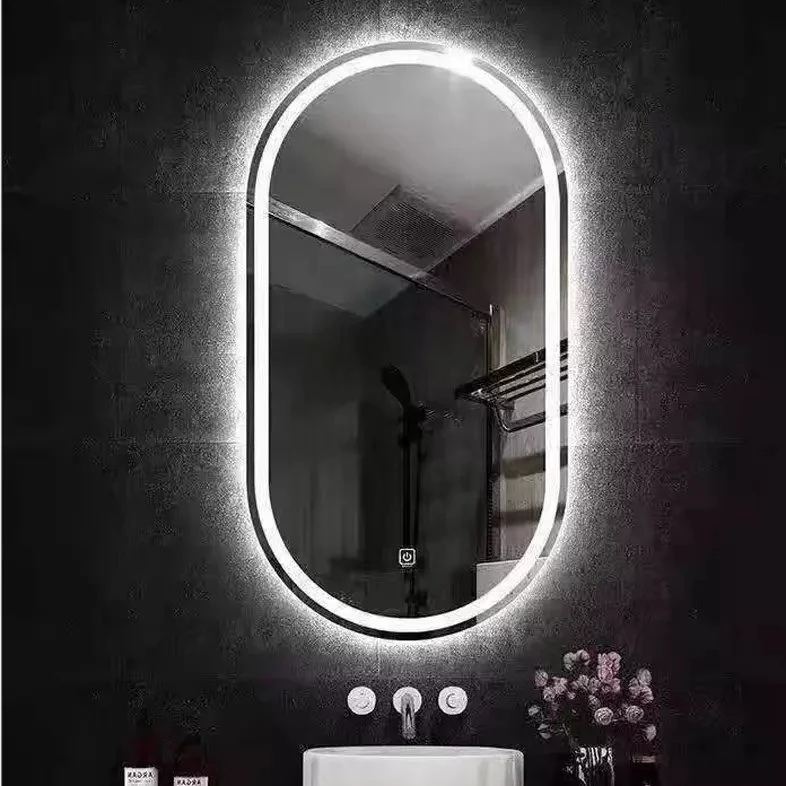 Kreis-Toilette, chinesischer Bogen, rund, LED-Spiegel, Dekoration, große Wandaufkleber in voller Länge, Wand im Badezimmer mit LED-Licht-Kosmetikspiegel