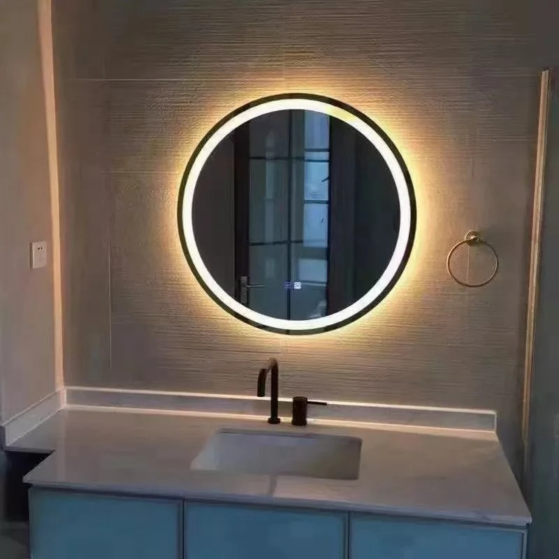 Kreis-Toilette, chinesischer Bogen, rund, LED-Spiegel, Dekoration, große Wandaufkleber in voller Länge, Wand im Badezimmer mit LED-Licht-Kosmetikspiegel