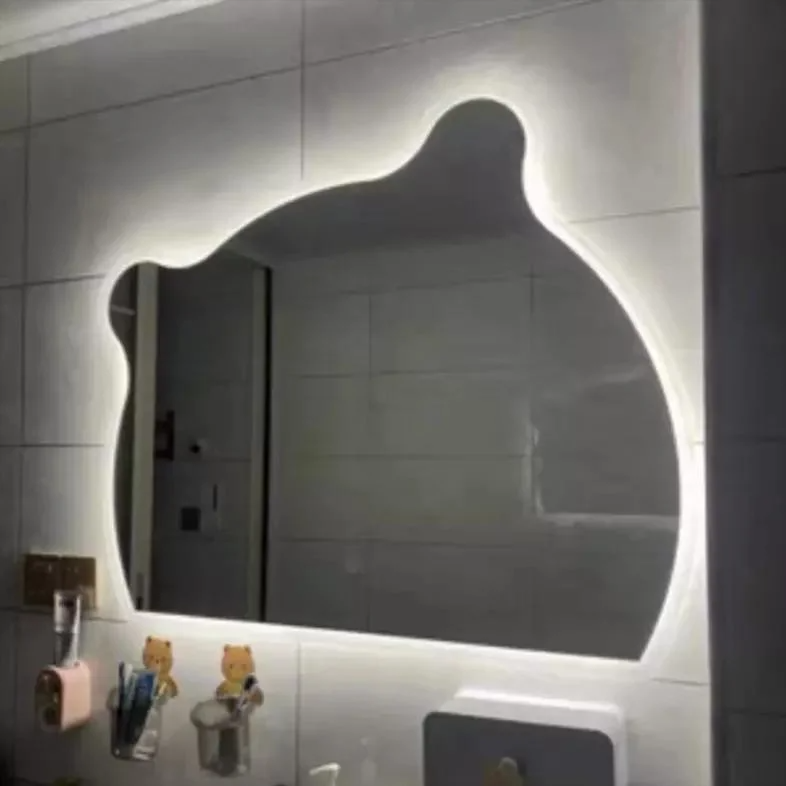 Kreis-Toilette, chinesischer Bogen, rund, LED-Spiegel, Dekoration, große Wandaufkleber in voller Länge, Wand im Badezimmer mit LED-Licht-Kosmetikspiegel