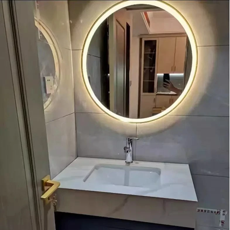 Kreis-Toilette, chinesischer Bogen, rund, LED-Spiegel, Dekoration, große Wandaufkleber in voller Länge, Wand im Badezimmer mit LED-Licht-Kosmetikspiegel