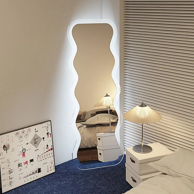 Nordic Household Wave Mirror Girl Fitting Mirror Ins Special-Shaped Acryl Full-Length Mirror