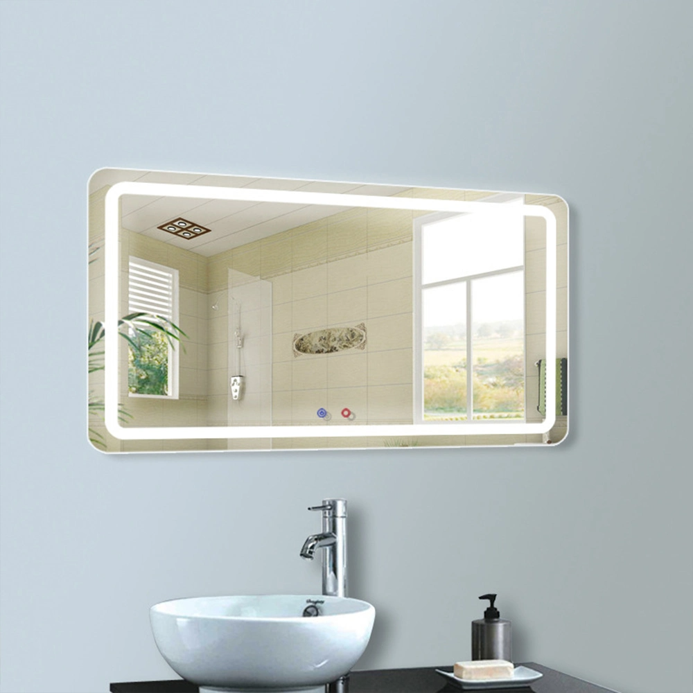 Luxuriöser, dekorativer, intelligenter Waschbeckenspiegel, LED-Badezimmer, rahmenloser, hintergrundbeleuchteter Wand-Glas-Kosmetikspiegel
