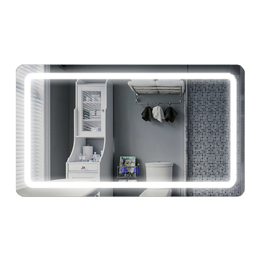 Luxuriöser, dekorativer, intelligenter Waschbeckenspiegel, LED-Badezimmer, rahmenloser, hintergrundbeleuchteter Wand-Glas-Kosmetikspiegel