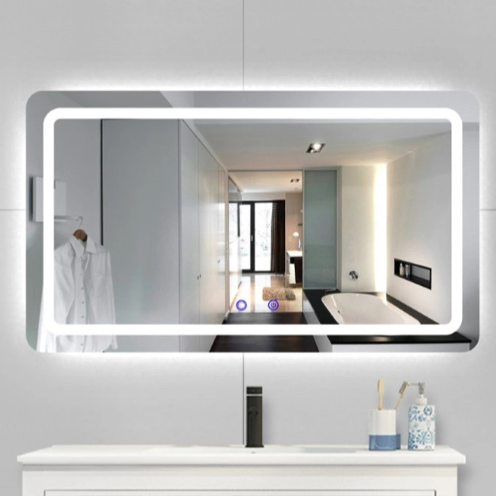 Luxuriöser, dekorativer, intelligenter Waschbeckenspiegel, LED-Badezimmer, rahmenloser, hintergrundbeleuchteter Wand-Glas-Kosmetikspiegel