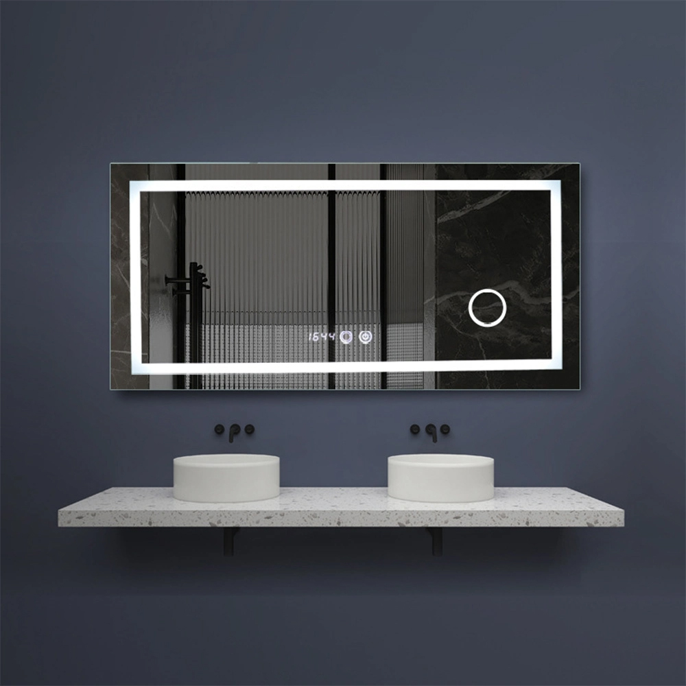Luxuriöser, dekorativer, intelligenter Waschbeckenspiegel, LED-Badezimmer, rahmenloser, hintergrundbeleuchteter Wand-Glas-Kosmetikspiegel