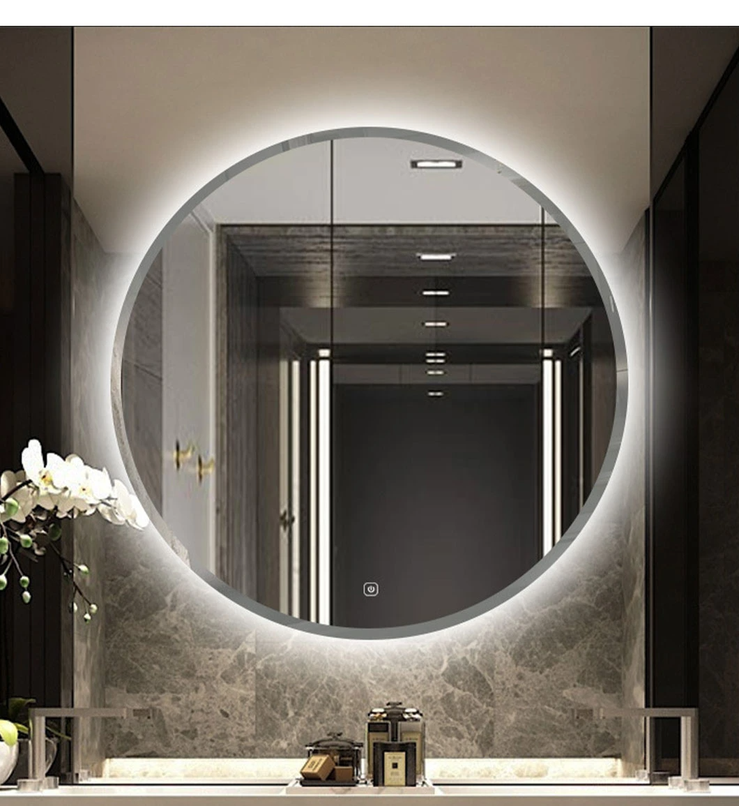 Manufaktur Smart Badezimmer LED beleuchteter rahmenloser großer Spiegel runder Wandspiegel