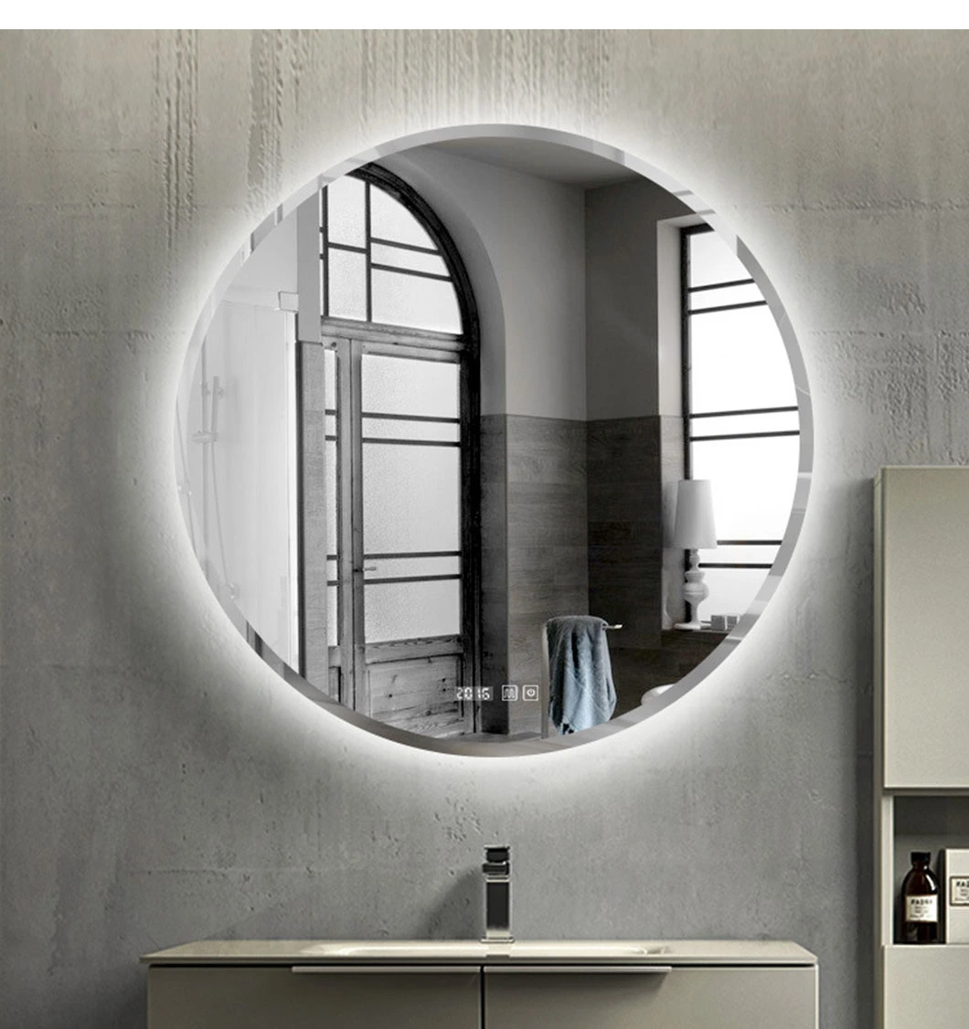 Manufaktur Smart Badezimmer LED beleuchteter rahmenloser großer Spiegel runder Wandspiegel