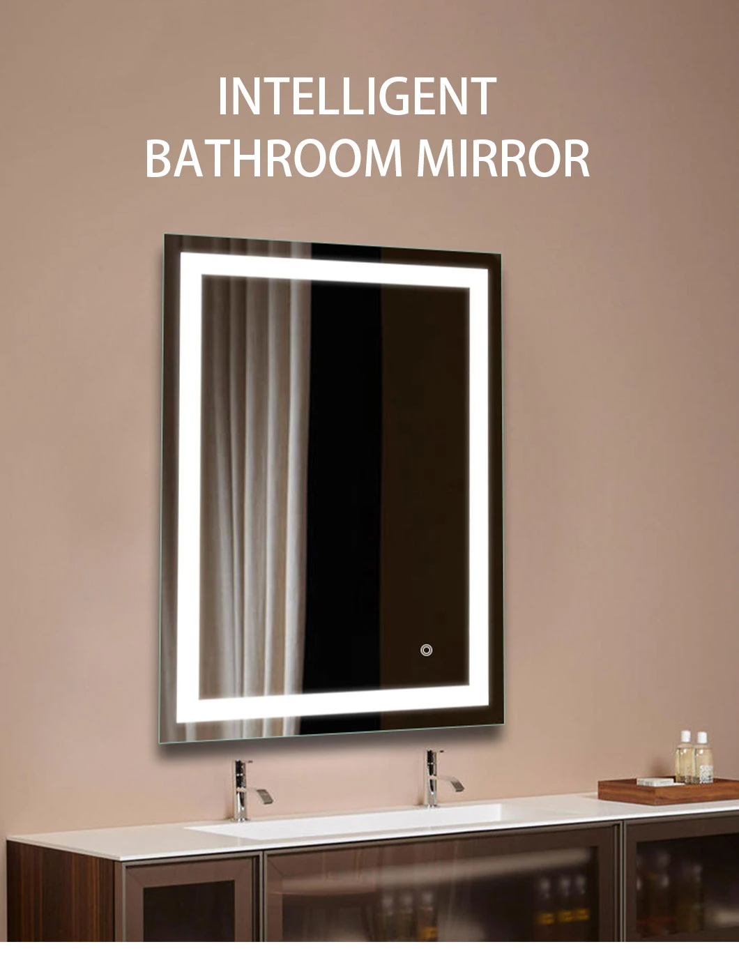 Quadratischer moderner Vanity-großer Wand-runder Badezimmer-Spiegel