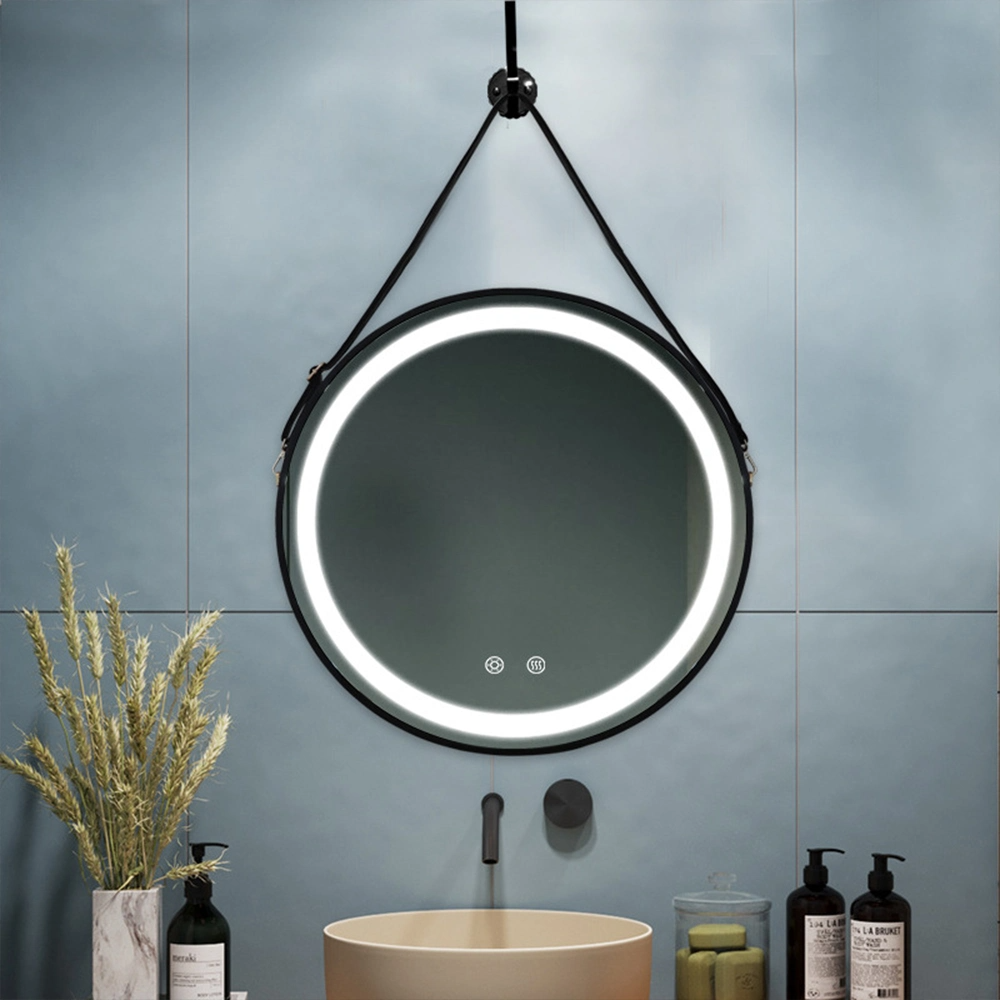 Guys Hot Sale Badezimmerspiegel 60 cm 80 cm Hotel Dekorativer moderner runder Wand-Anti-Fog-Badezimmerspiegel mit LED