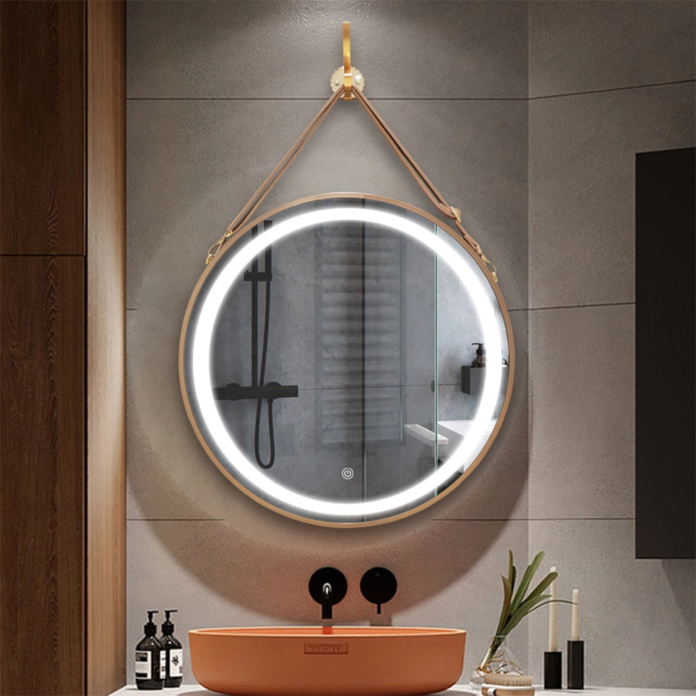 Guys Hot Sale Badezimmerspiegel 60 cm 80 cm Hotel Dekorativer moderner runder Wand-Anti-Fog-Badezimmerspiegel mit LED