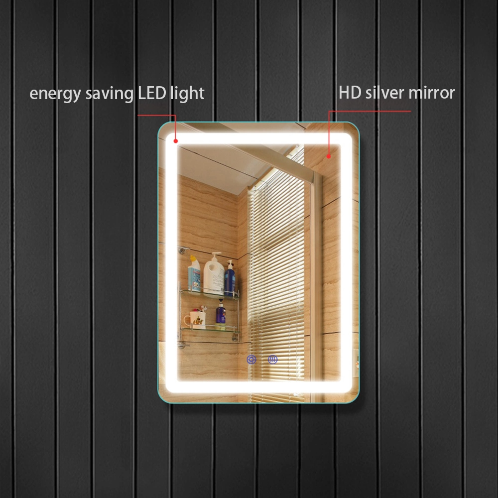 LED-Antibeschlag-beleuchteter intelligenter Bluetooth-Badezimmerspiegel mit Digitaluhr