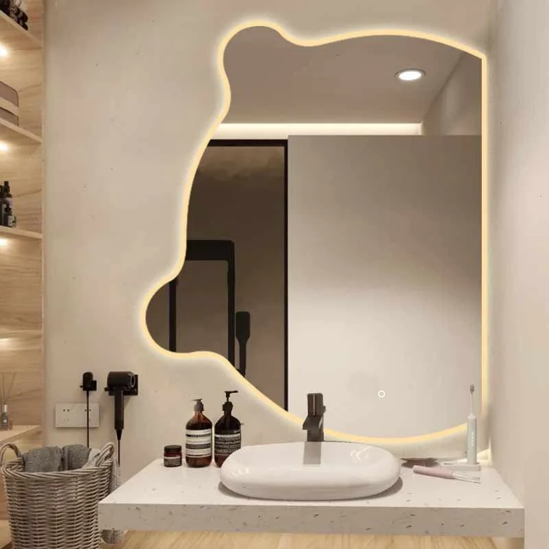 Bär Touch Screen Wave Spiegel Toilette Schlafzimmer Kreativer unregelmäßiger heterotypischer Make-up-Kosmetikspiegel