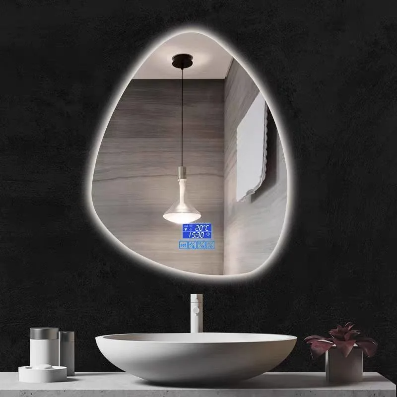 Unregelmäßige benutzerdefinierte Beleuchtung Badezimmerspiegel Wandmontierte Badewanne Special-Interest Vanity Smart LED Mirror