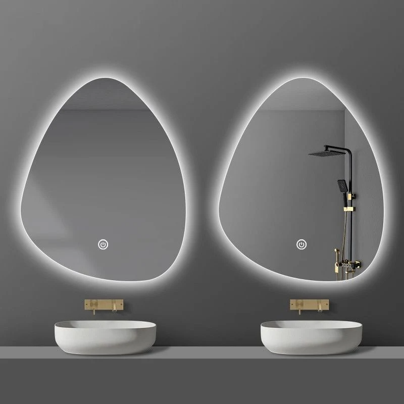 Unregelmäßige benutzerdefinierte Beleuchtung Badezimmerspiegel Wandmontierte Badewanne Special-Interest Vanity Smart LED Mirror